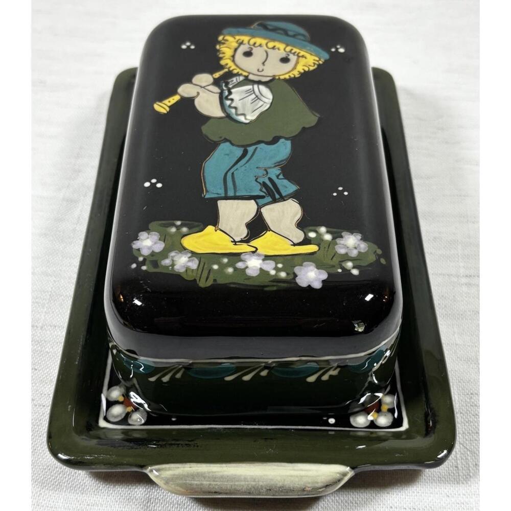 Vintage Kohler Bock Handarbeit No 267 West Germany Butter Dish Folk Art